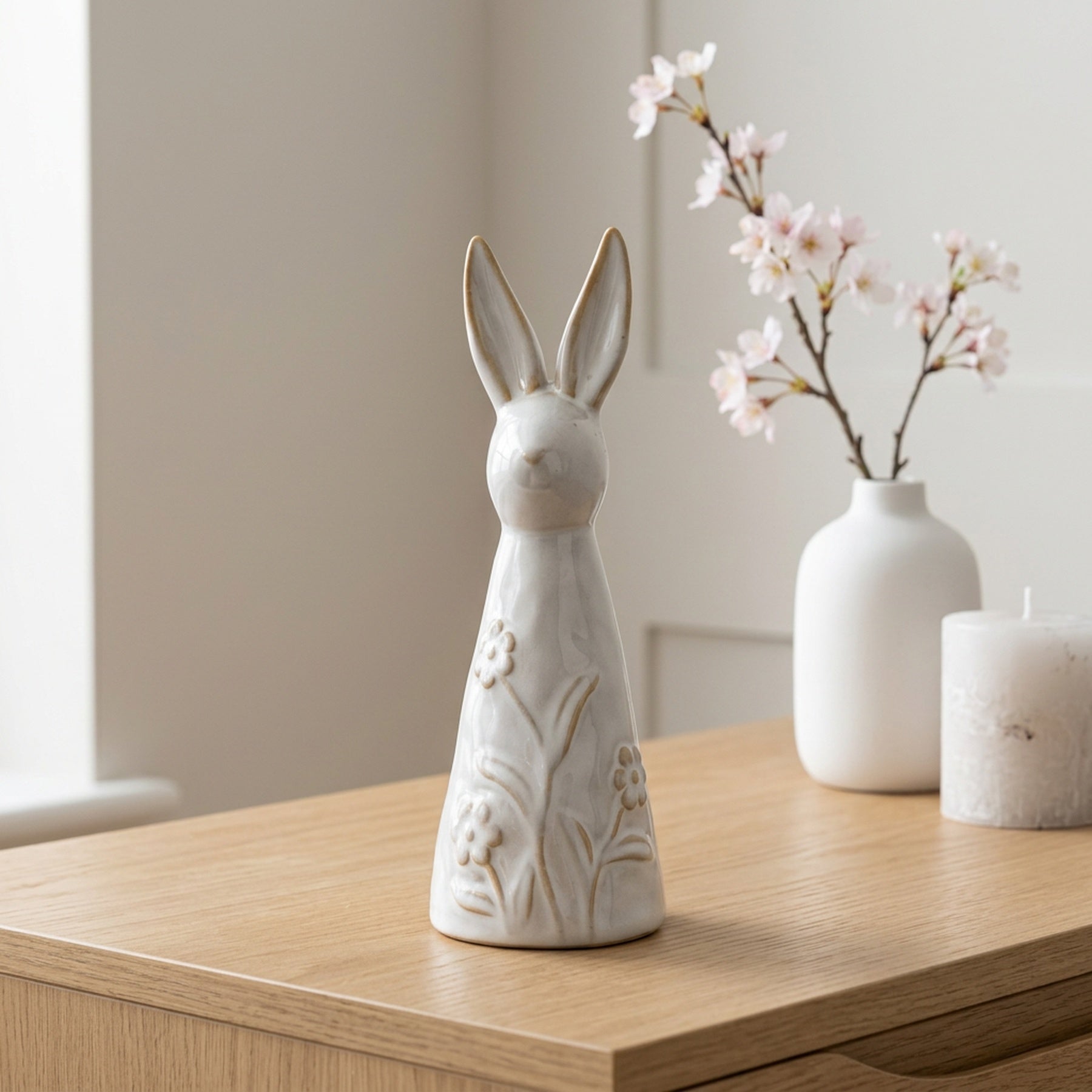 Decorative Standing Floral Rabbit Ornament