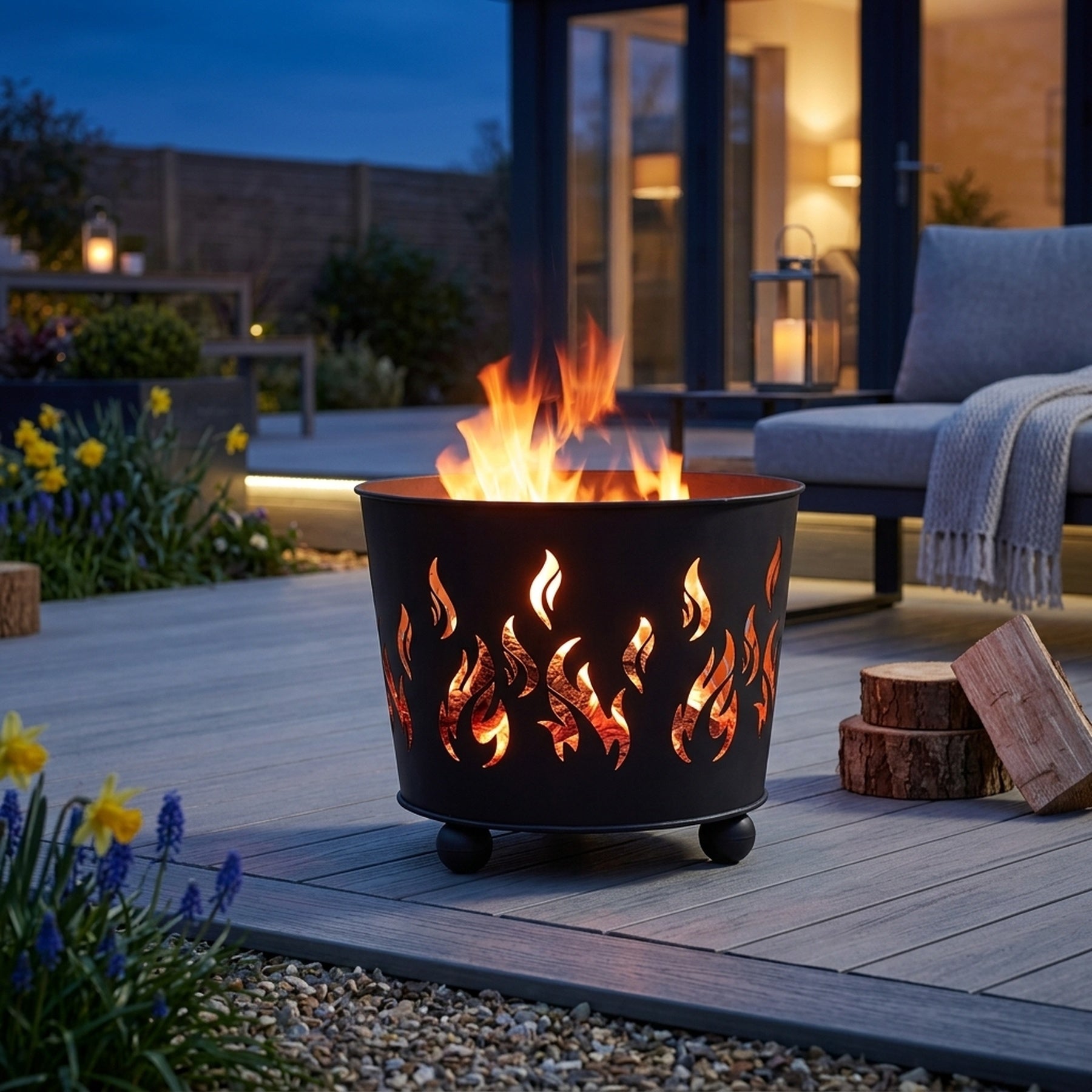 Fuego Laser Cut Flame Design Firebasket