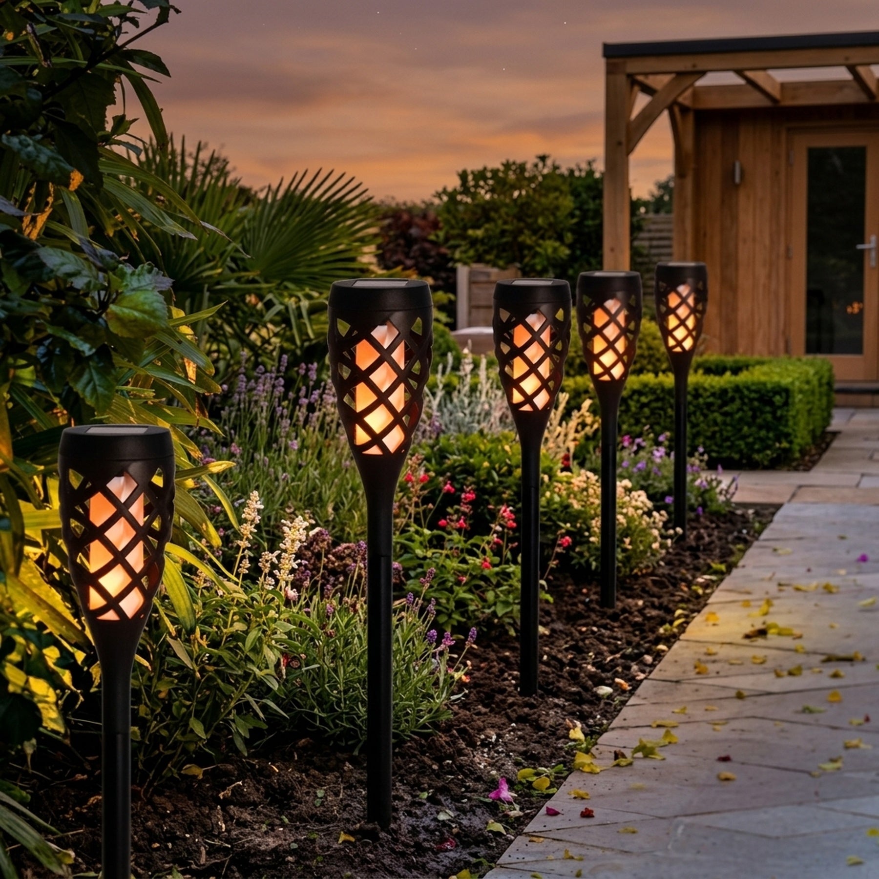 Outdoor Solar Flame Torch Stake Lights