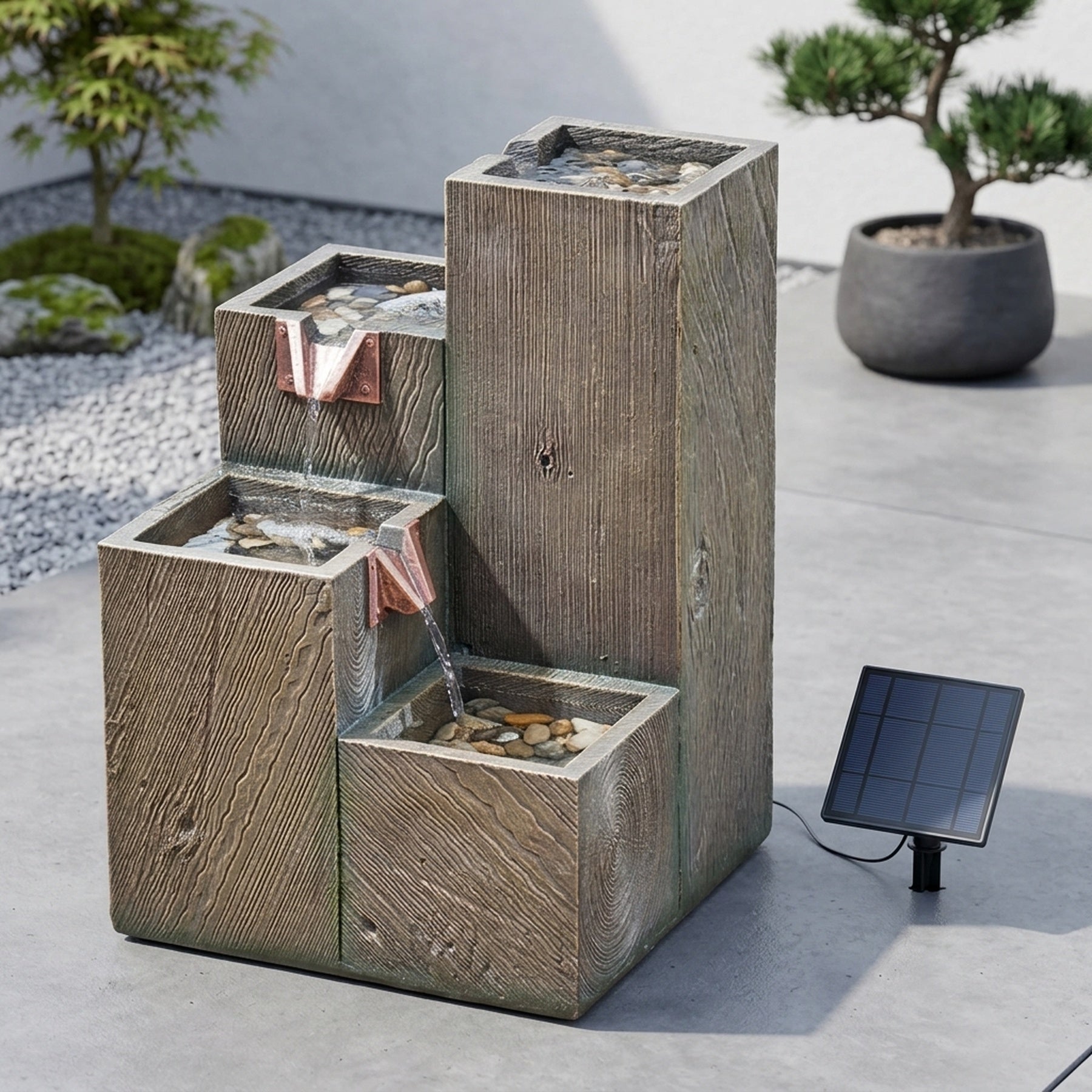 Quad Geometric Oasis Water Feature