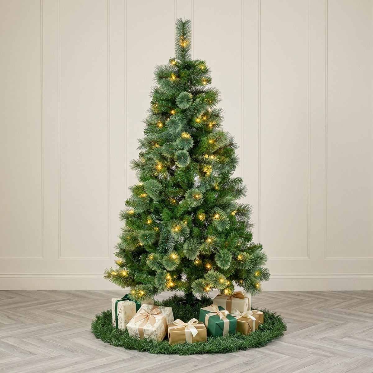 6ft Heritage Fir Beautifully Full Pre-Lit Artificial Christmas Tree
