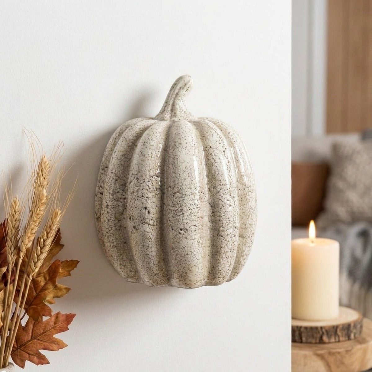 Festive Speckled Pumpkin Decor Ornament