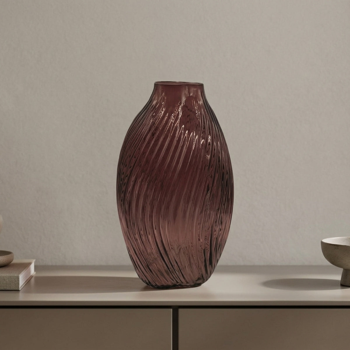 Textured Glass Swirl Display Vase