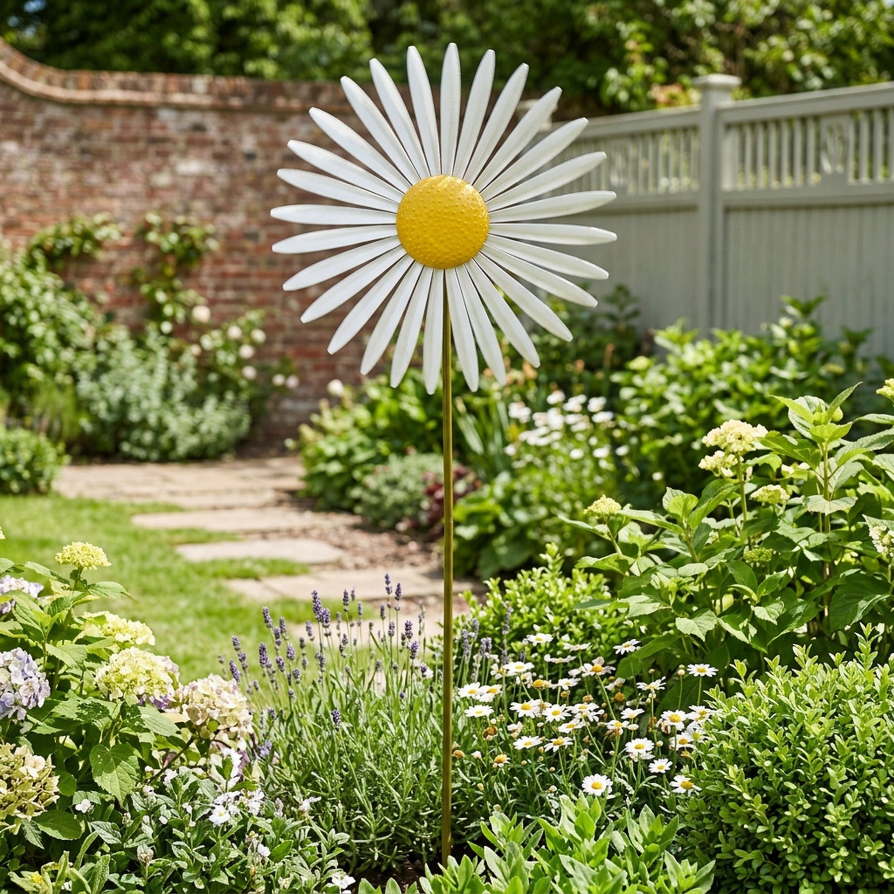 Large Metal Daisy Spinner Stake