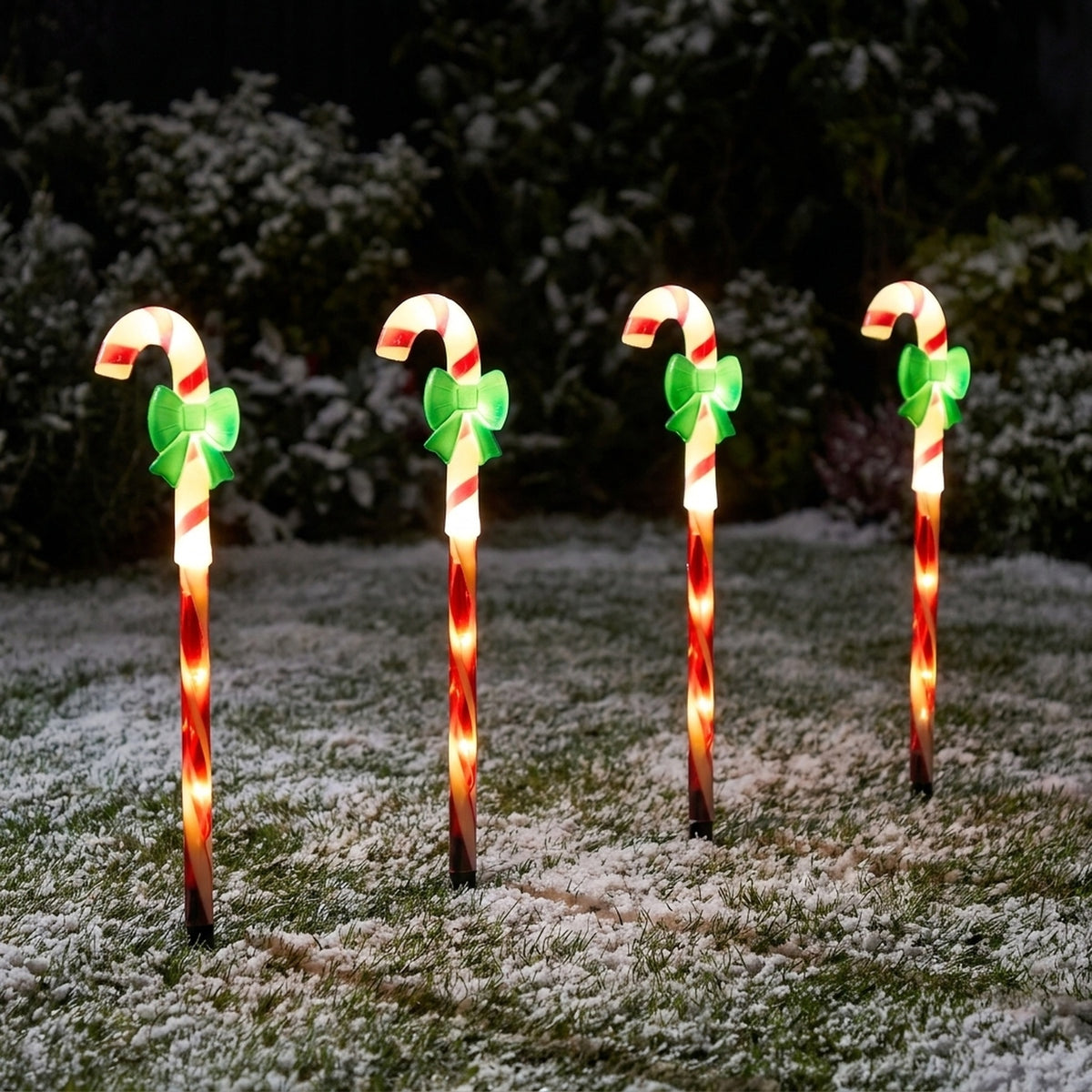 Battery Operated LED Candy Cane Stake Lights