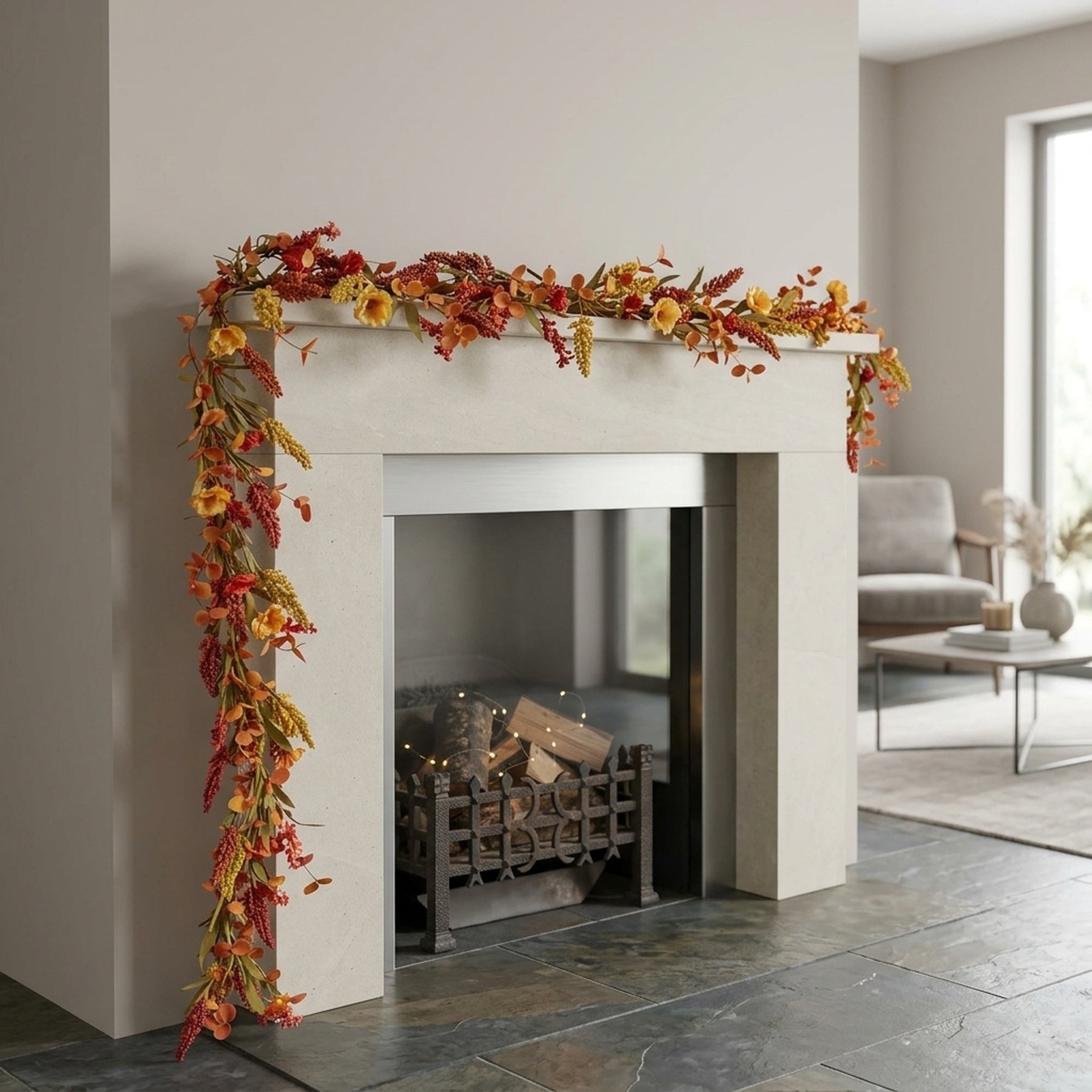 Hand Crafted Autumn Swirl Garland