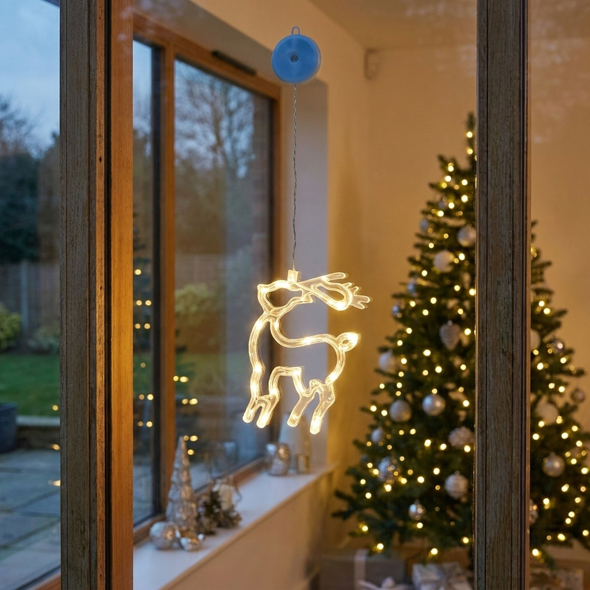 Warm White LED Window Deer Light