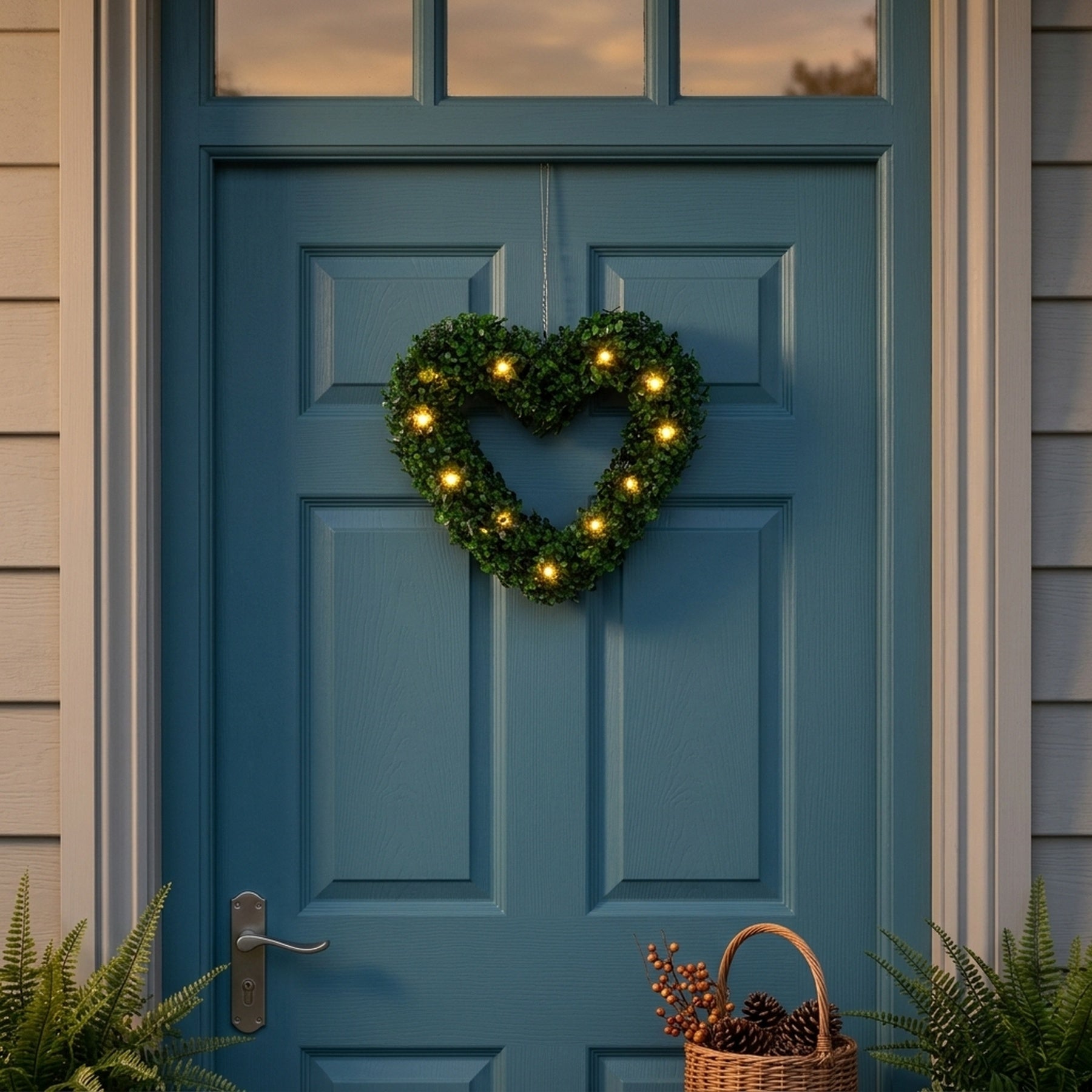 Solar Hanging Topiary Heart  Light
