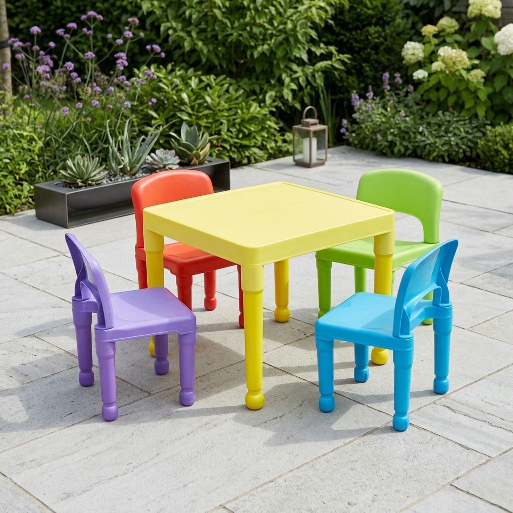 Children's Play Table and Four Chairs Set