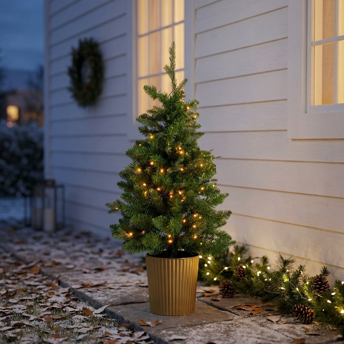 3ft Heritage Fir Pre-Lit Battery Operated Potted Christmas Tree