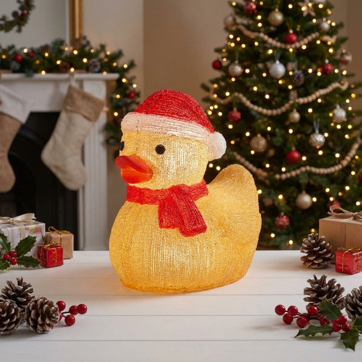 Acrylic Ice Santa Duckling Decoration