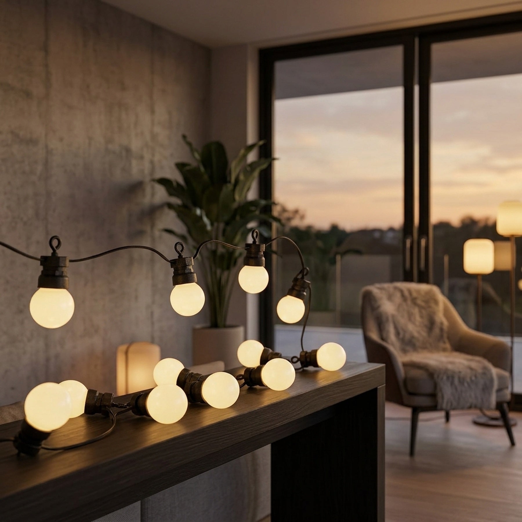 Battery Operated Warm White Party Lights with Timer