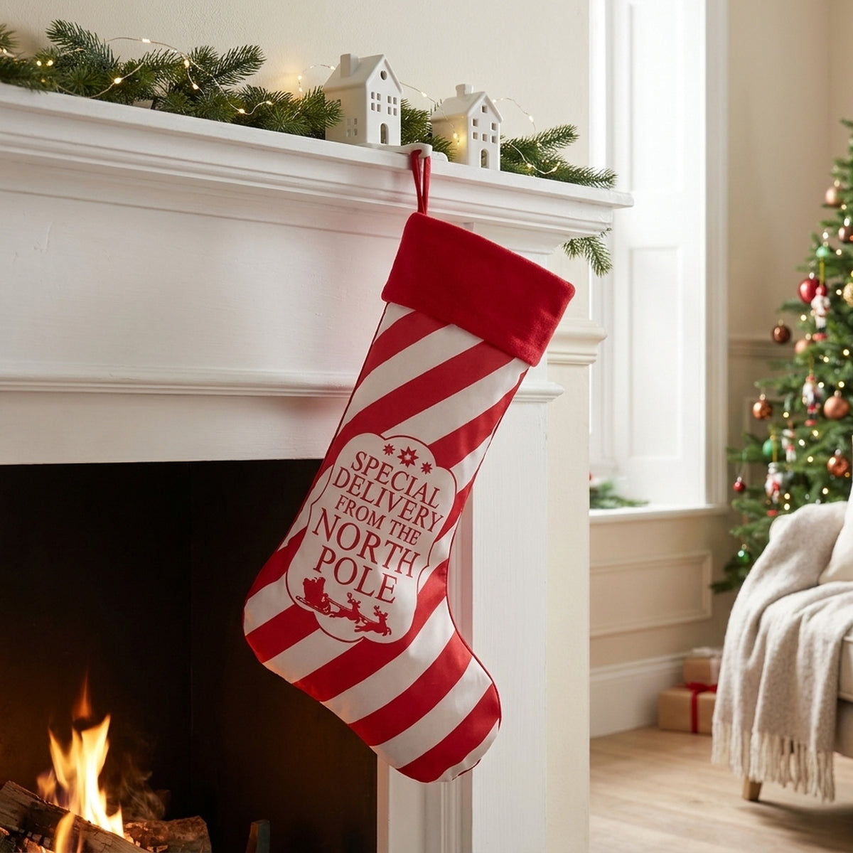 Candy Cane Striped Special Delivery Stocking
