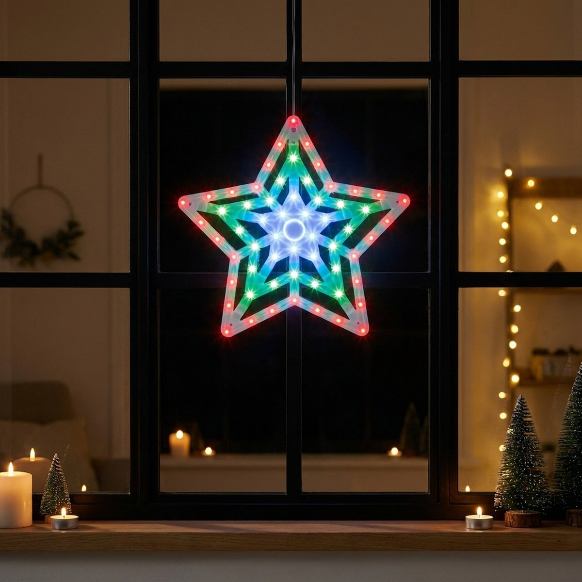 Twinkling Star Mains Operated LED Window Decoration
