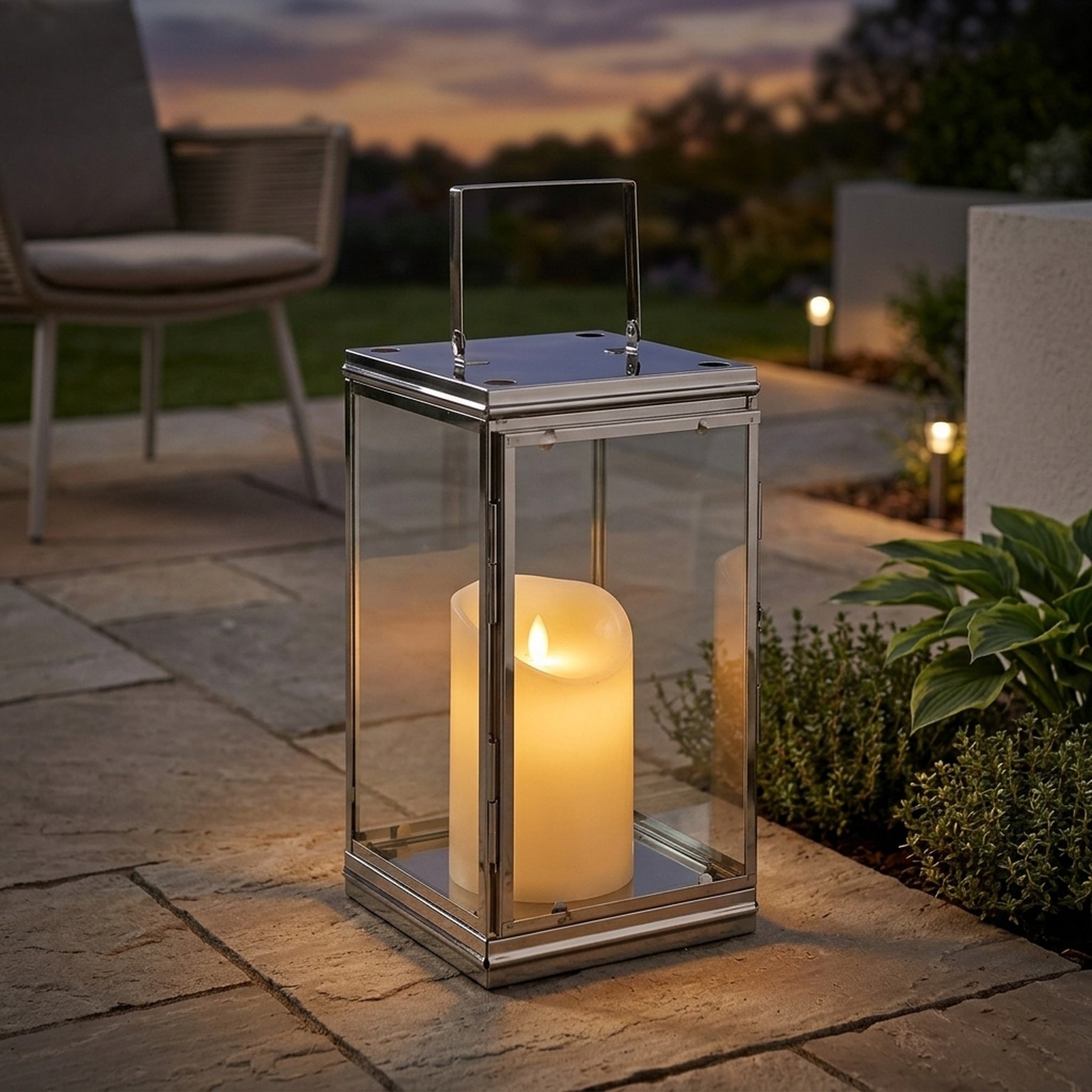 Phoenix Contemporary Stainless Steel Lantern