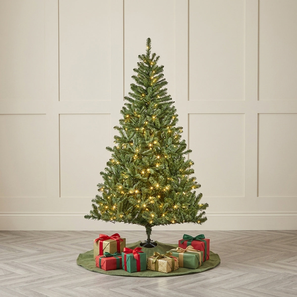 4ft Pre Lit Woodcote Spruce Garland Display