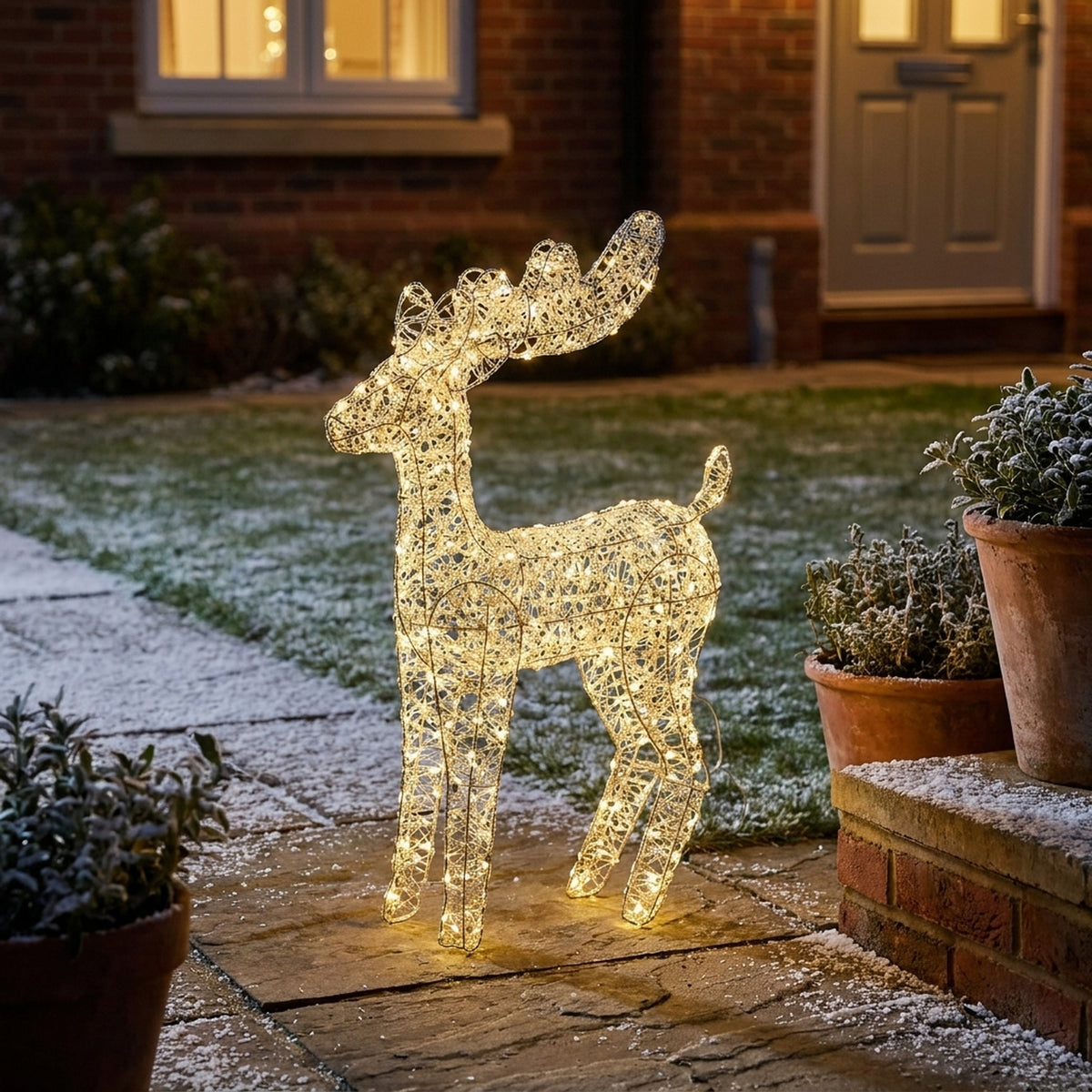 Shimmering Gold LED Reindeer Decoration