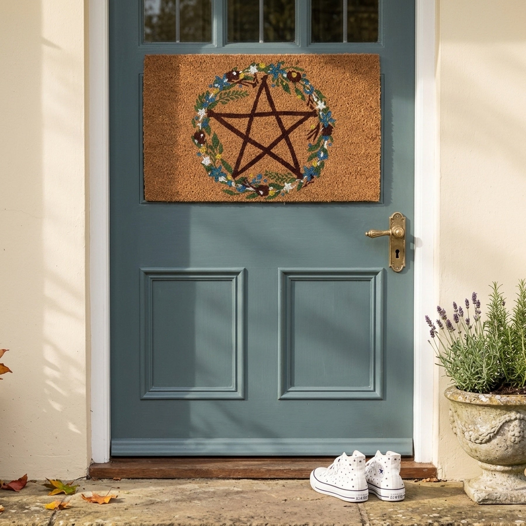 Natural Solstice Wreath Welcome Doormat