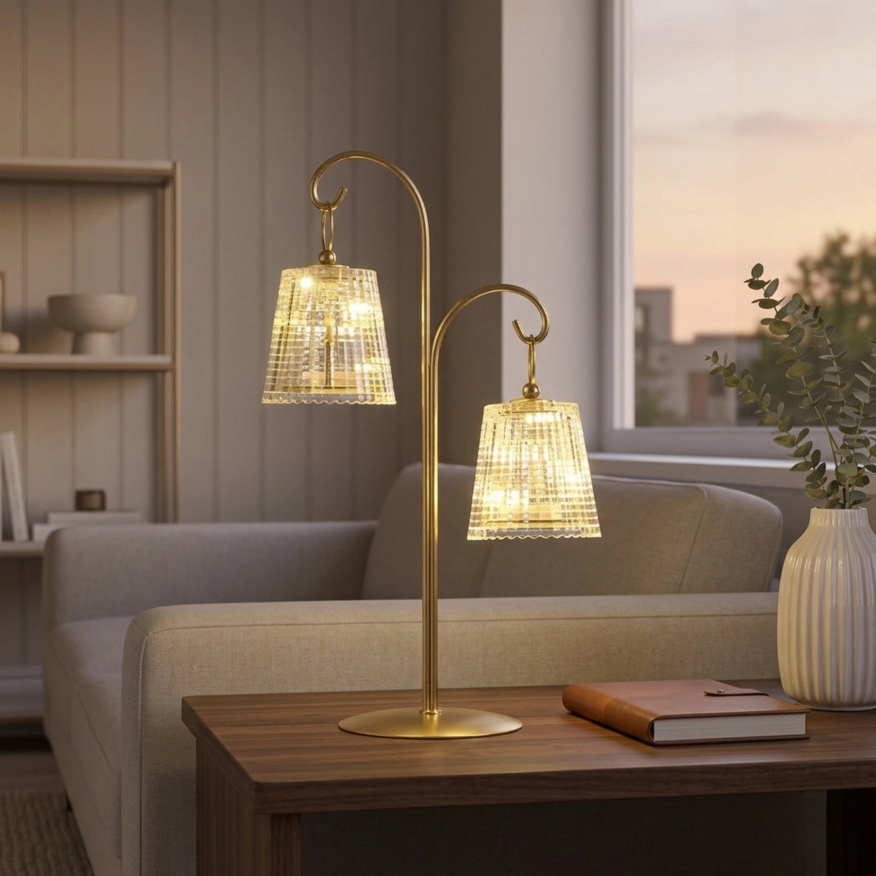 Contemporary Double LED Table Lamp