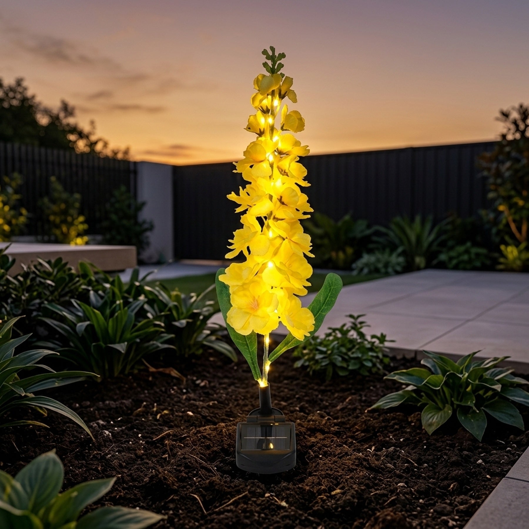 Delphinium Solar Flower Stake Light