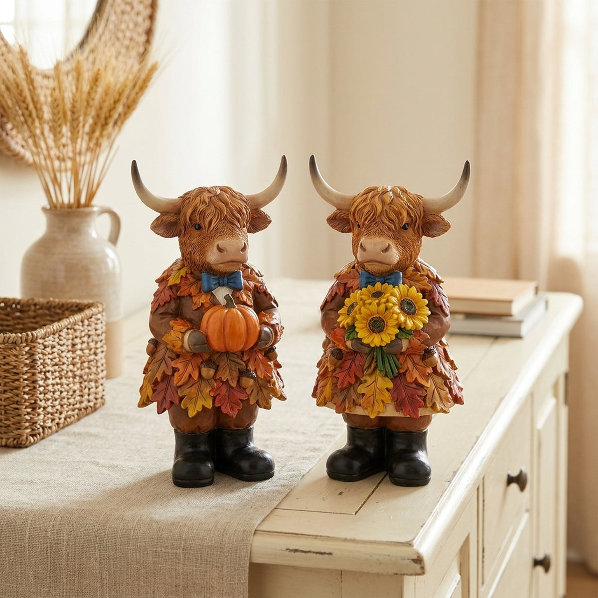Autumnal Highland Cow Decorative Ornament