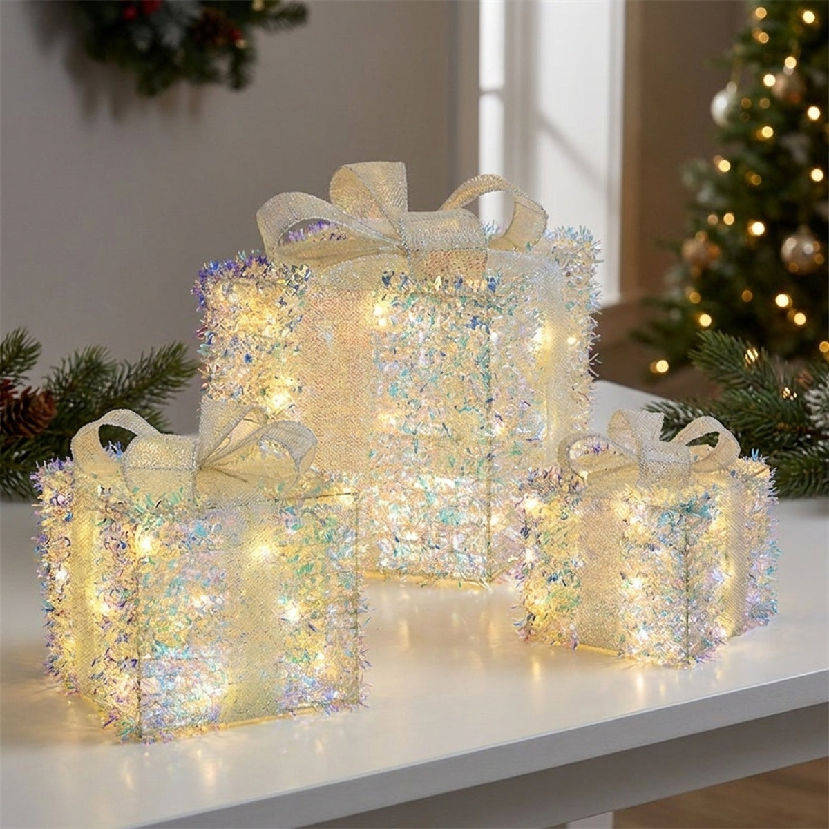 Decorative Light Up Presents Display Set