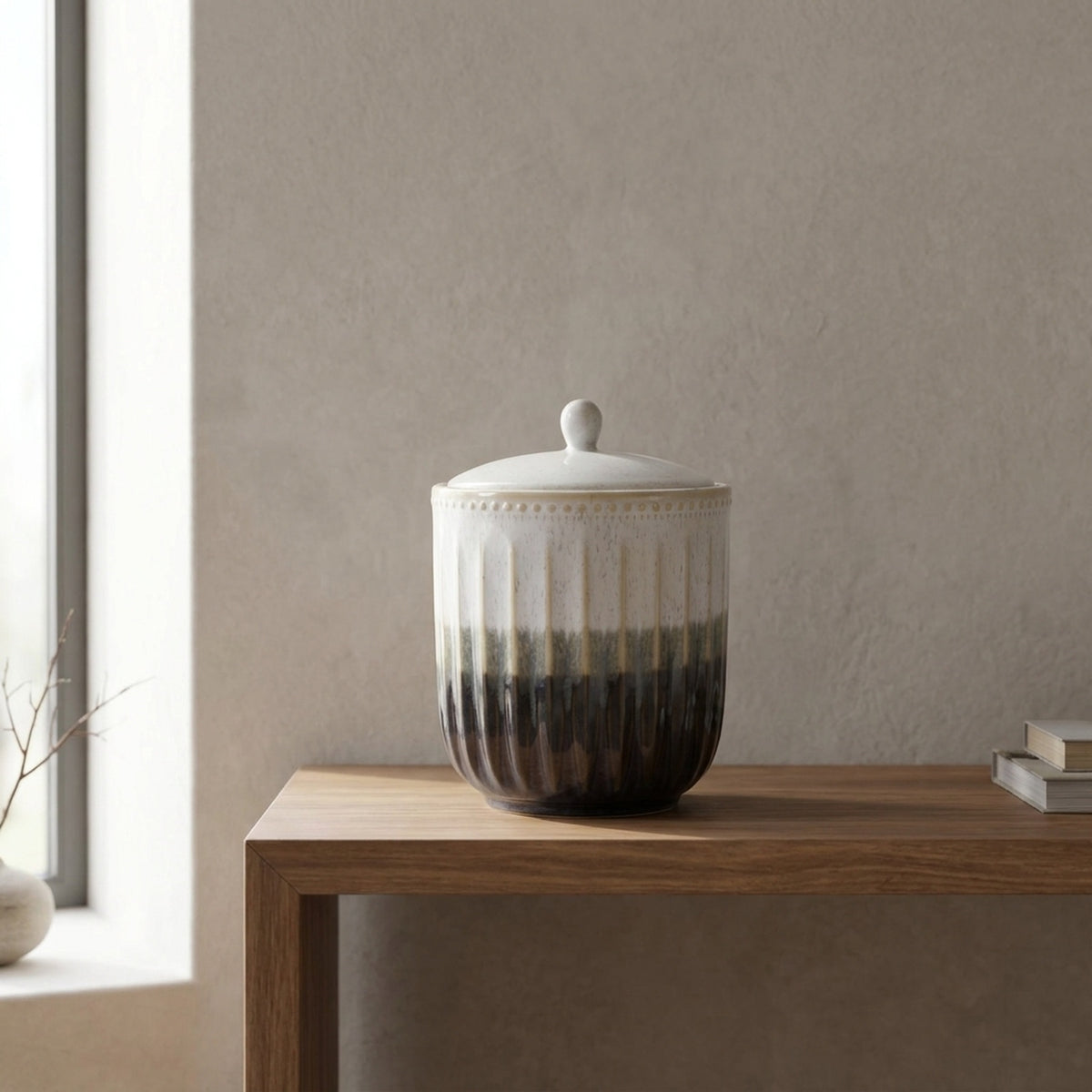 Artisan Reactive Glaze Covered Jar