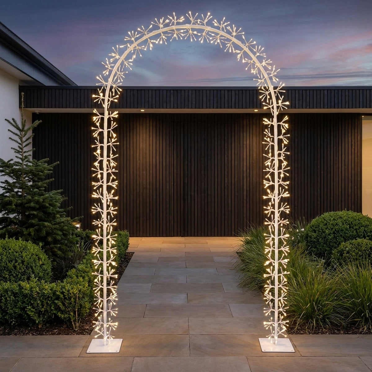 Outdoor Starburst Arch with LED Lights