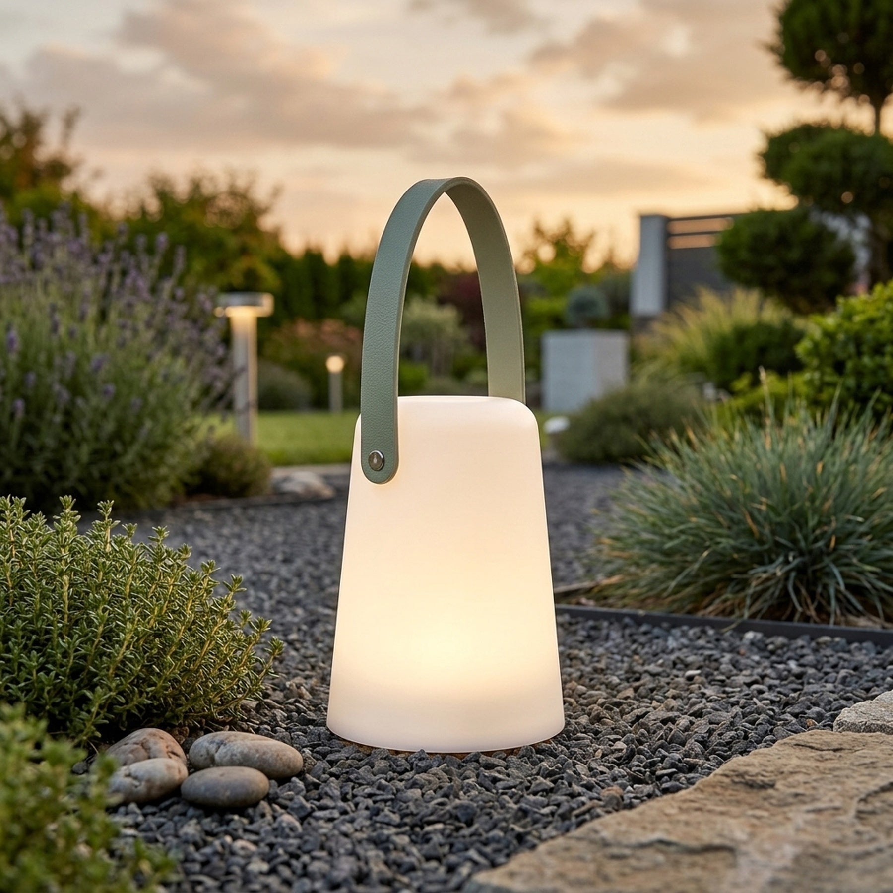 Lunaria Dome Sage LED Garden Lantern