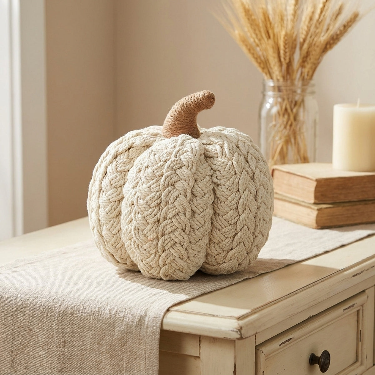 Autumnal Textured Pumpkin Decoration