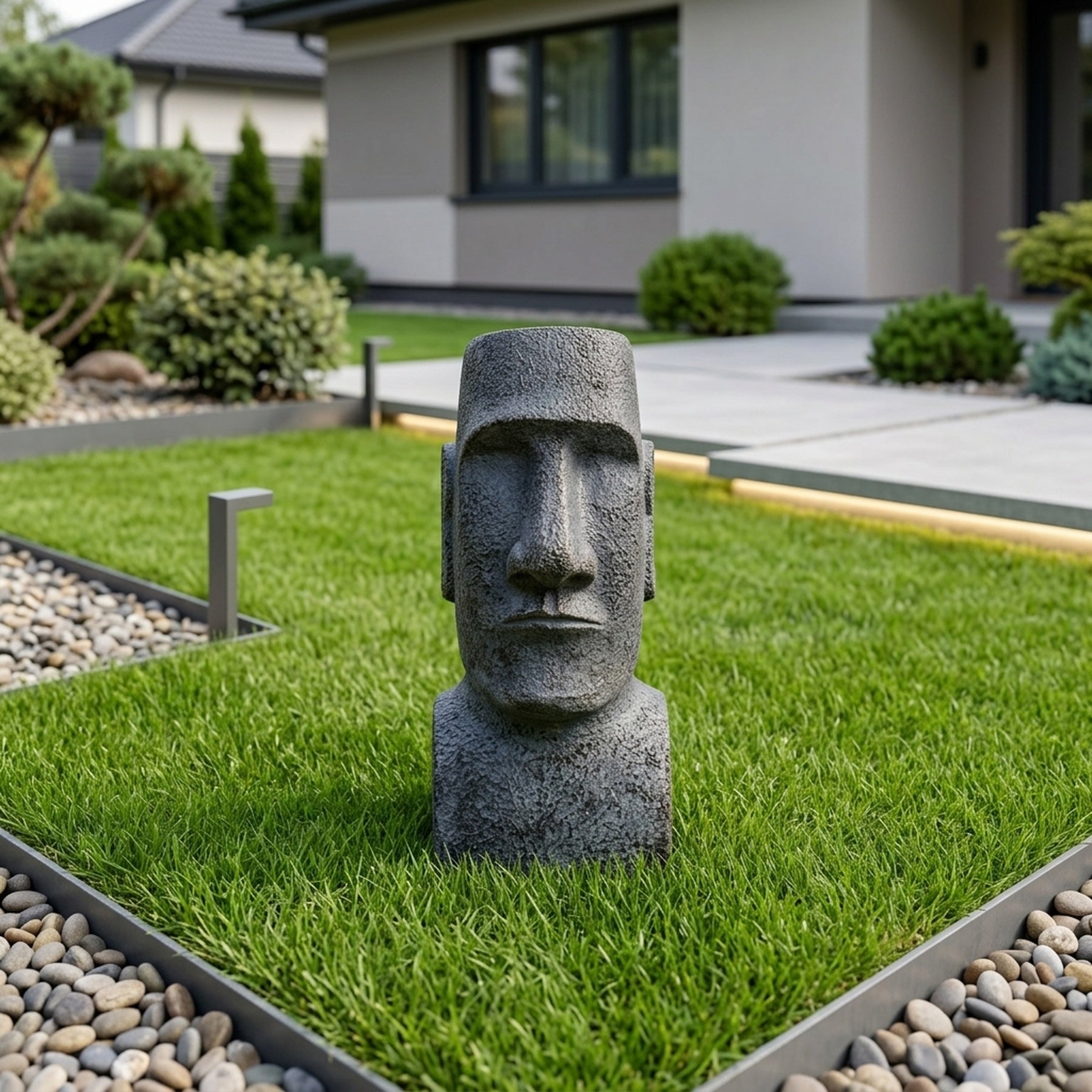 Ancient Easter Island Head Garden Sculpture