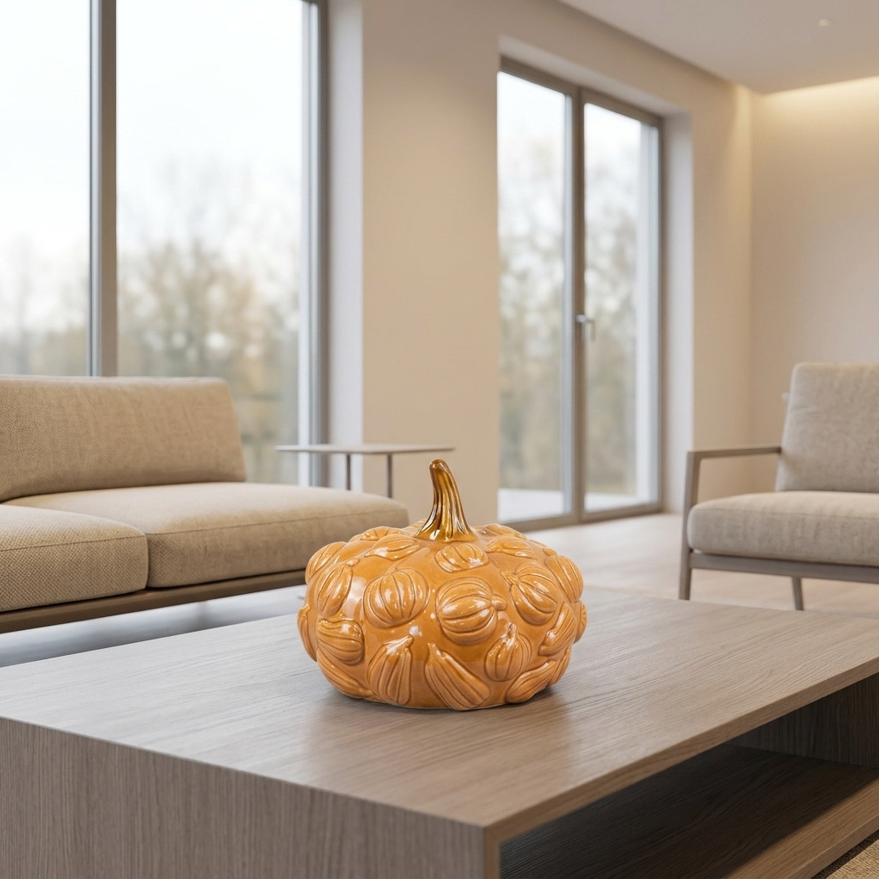 Autumnal Ceramic Pumpkin Decor Ornament