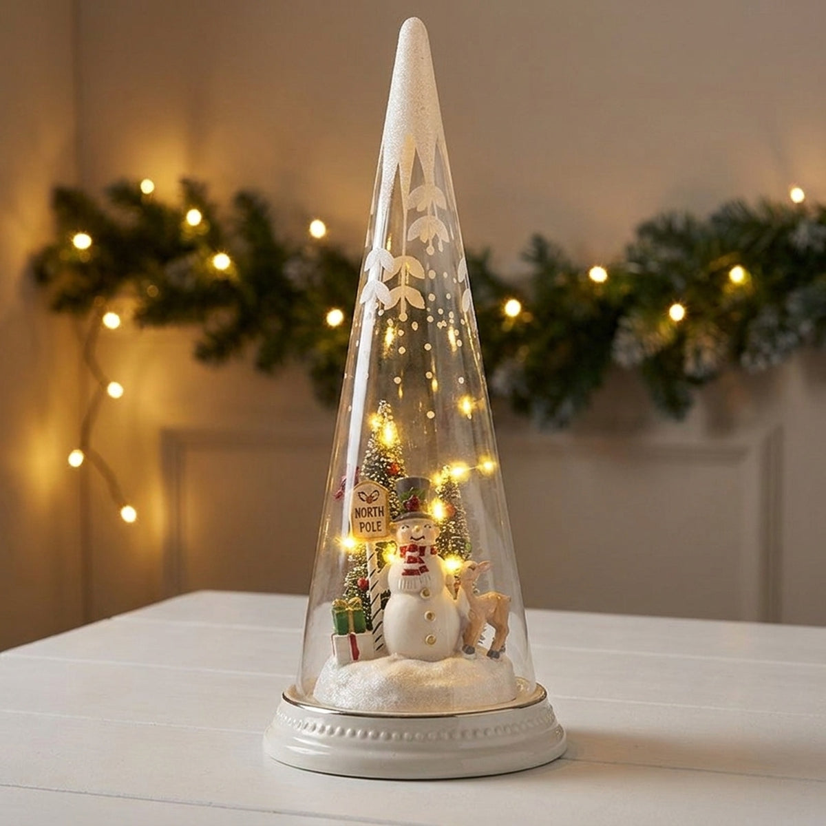 Light Up Snowman Cone Decoration
