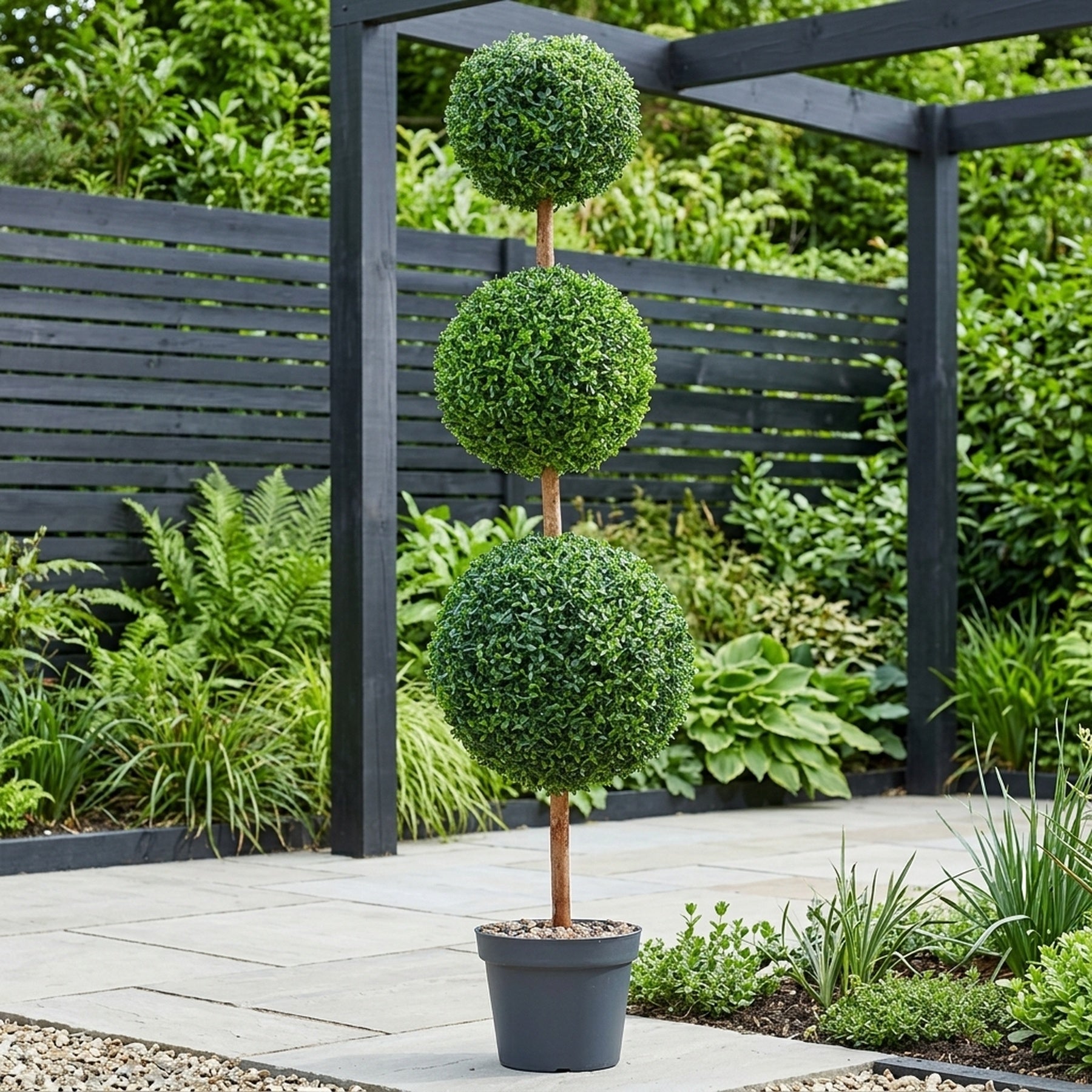 Trio Triple Ball Artificial Topiary Tree