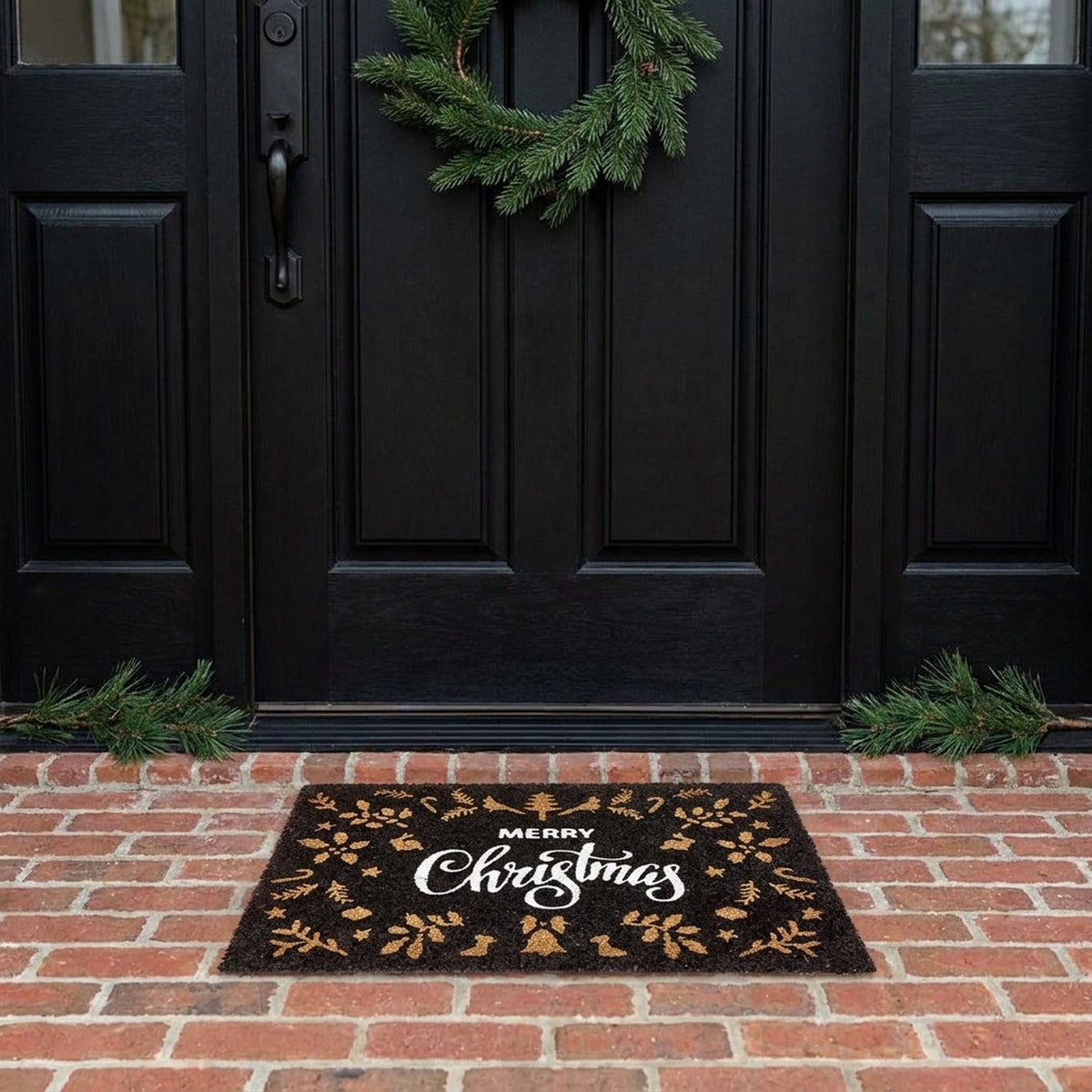 Sparkling Merry Christmas Door Mat