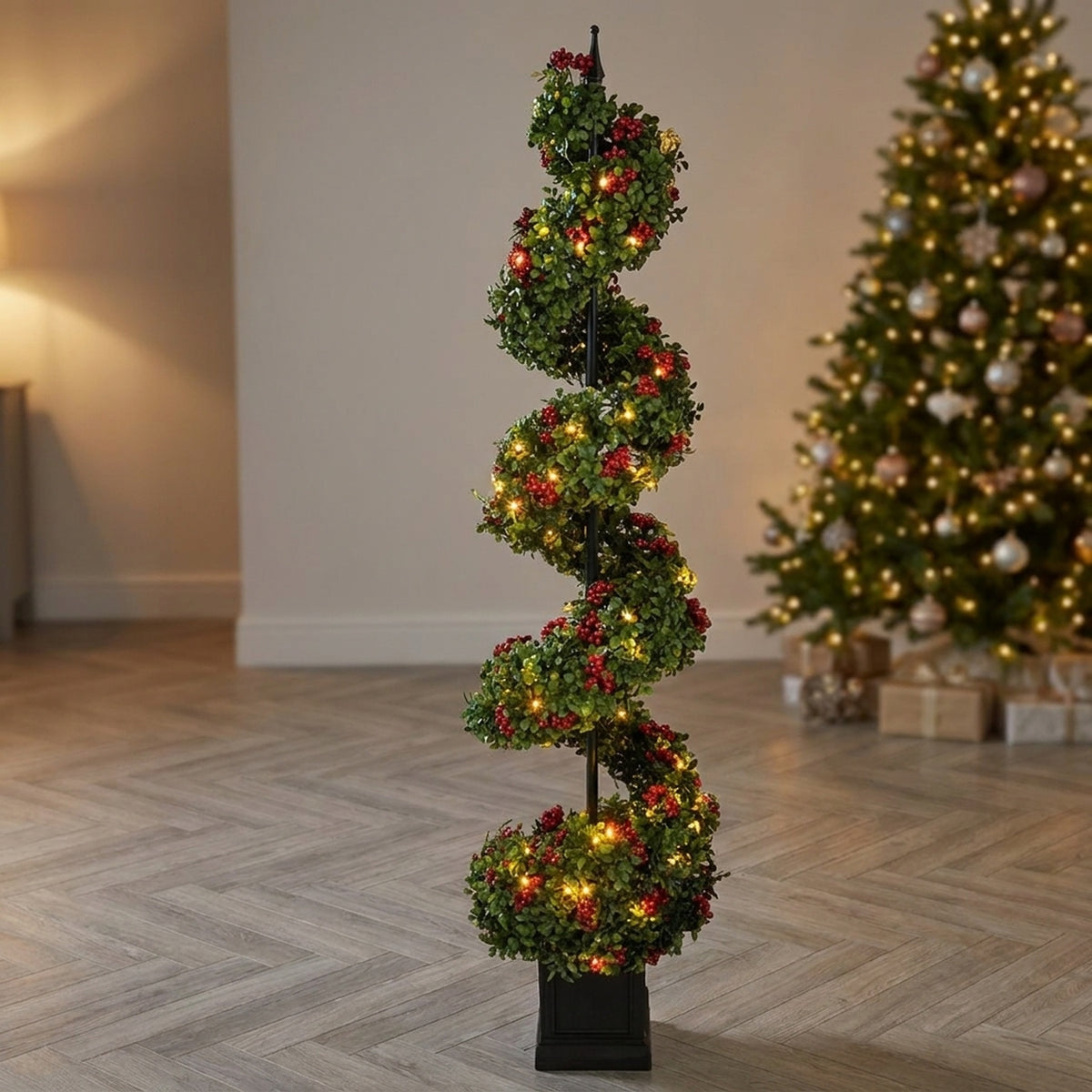 Pre-Lit LED Spiral Foliage Tree