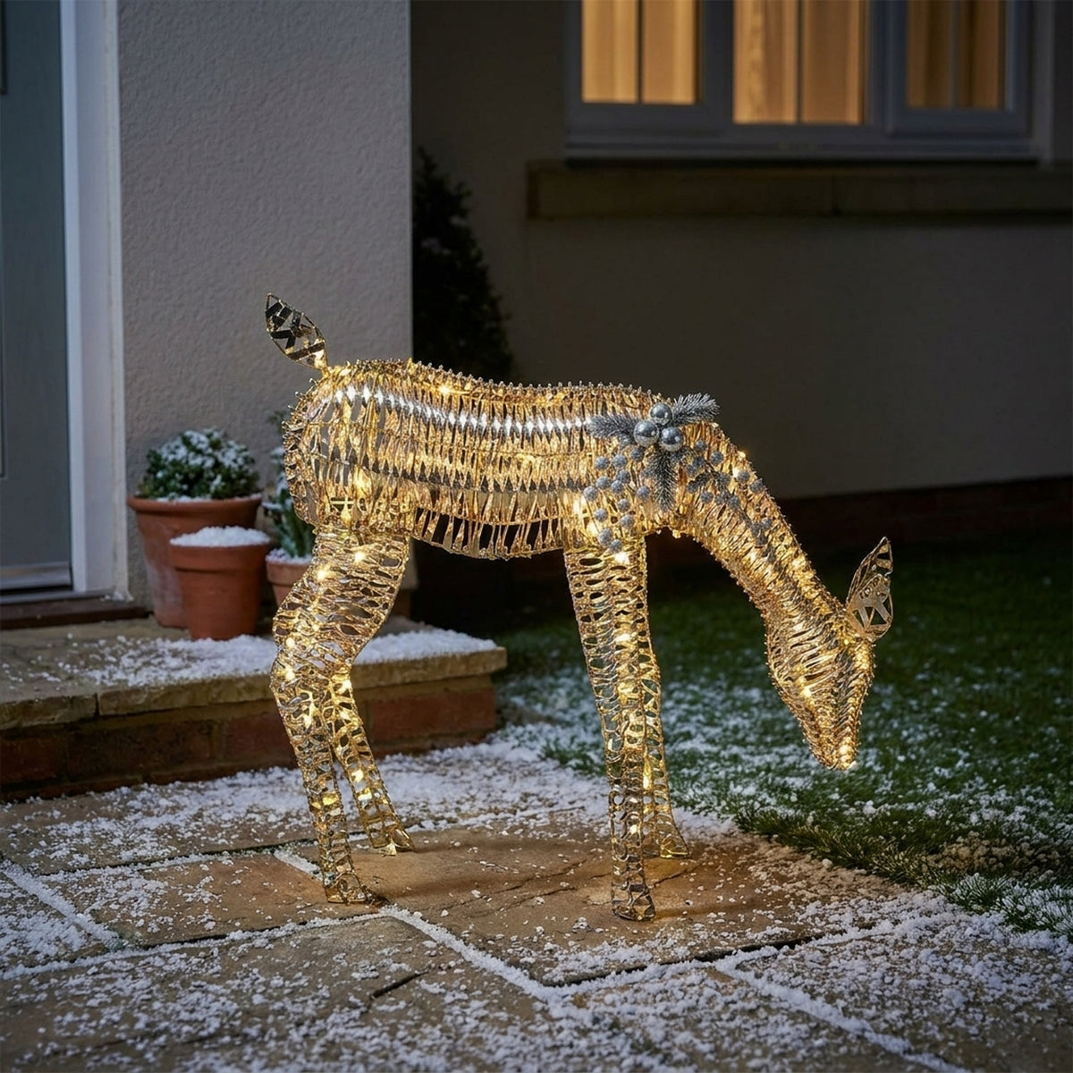 Gold LED Reindeer Christmas Decor