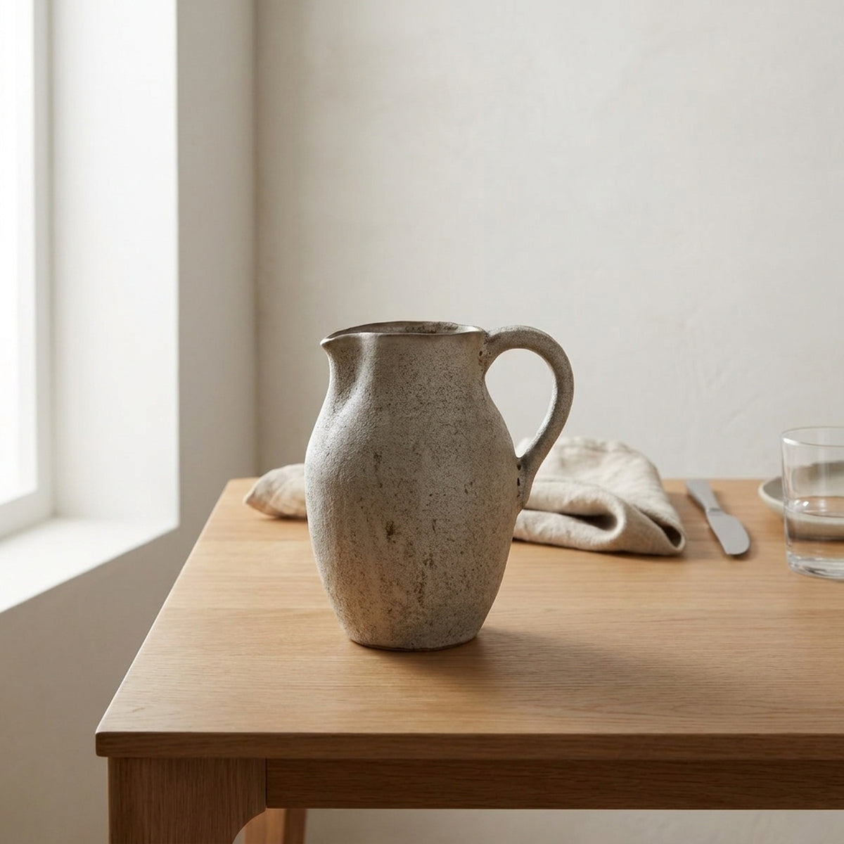 Neutral Speckled Rustic Decorative Jug