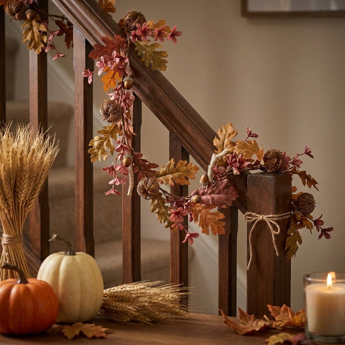 Autumnal Magnolia and Leaf Garland