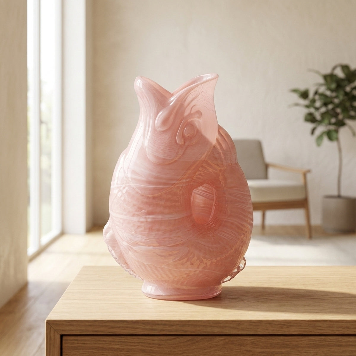 Glass Fish Sculptural Decorative Vase
