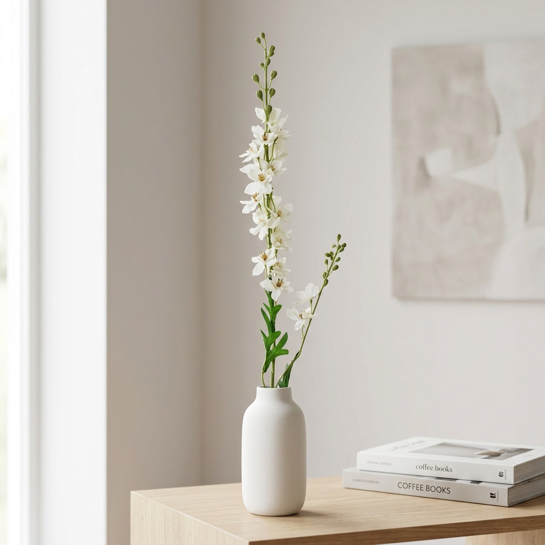 Lifelike Polyester Delphinium Stem