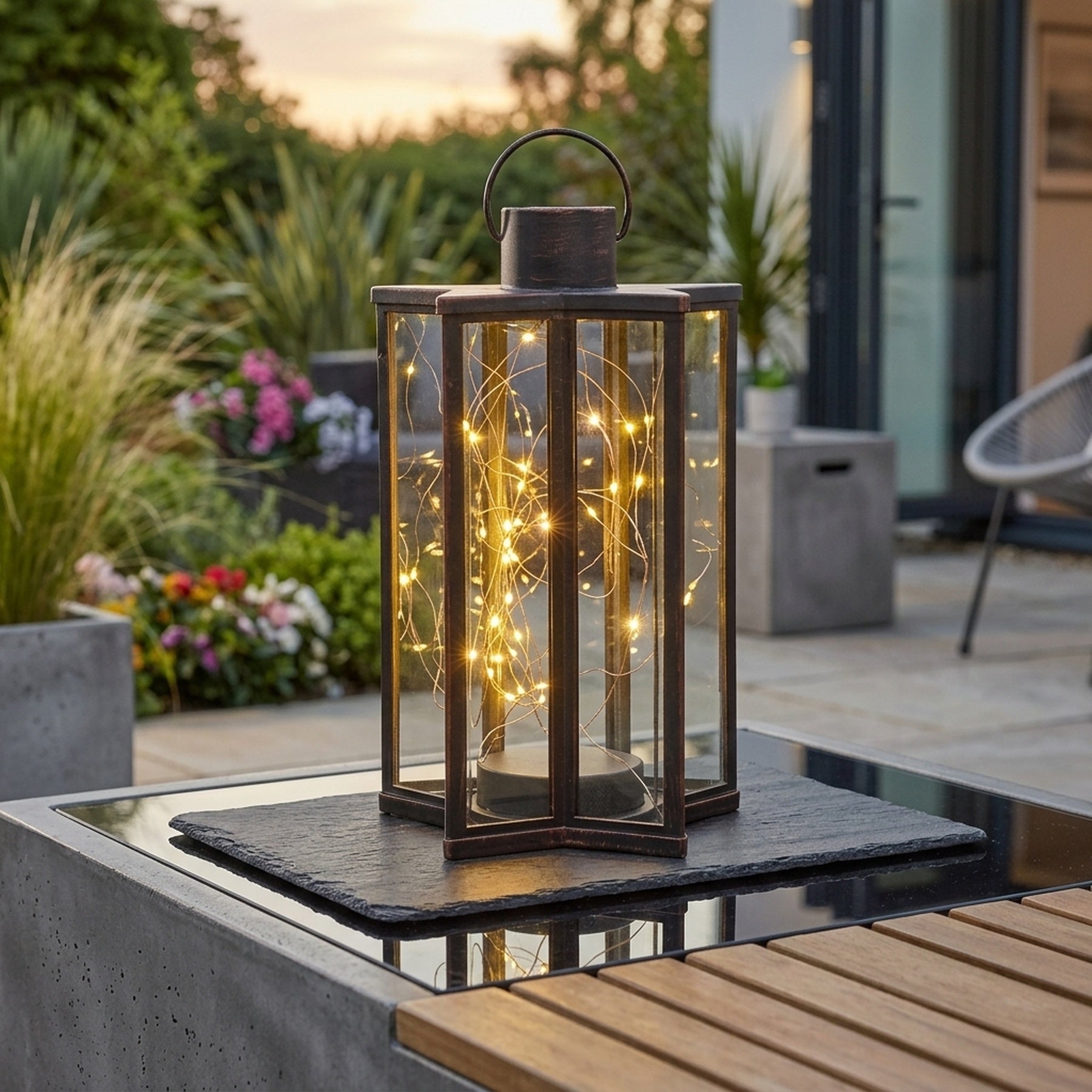 Bronze Effect Firefly Star Garden Lantern