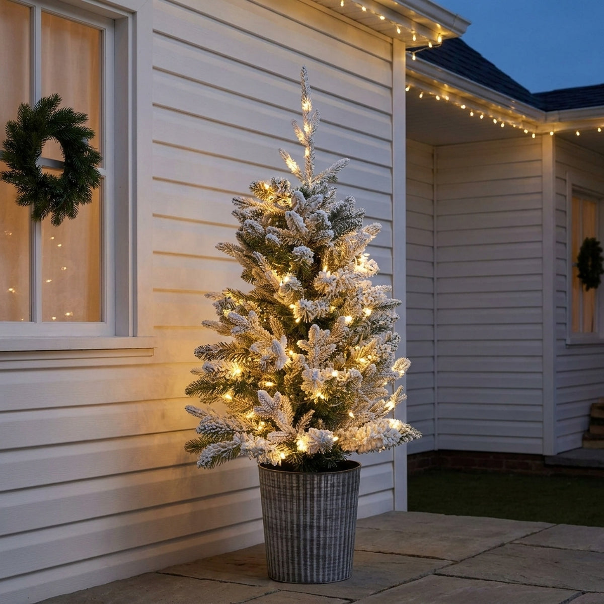 3ft Heritage Fir Pre-Lit Battery Operated Frosted Potted Tree