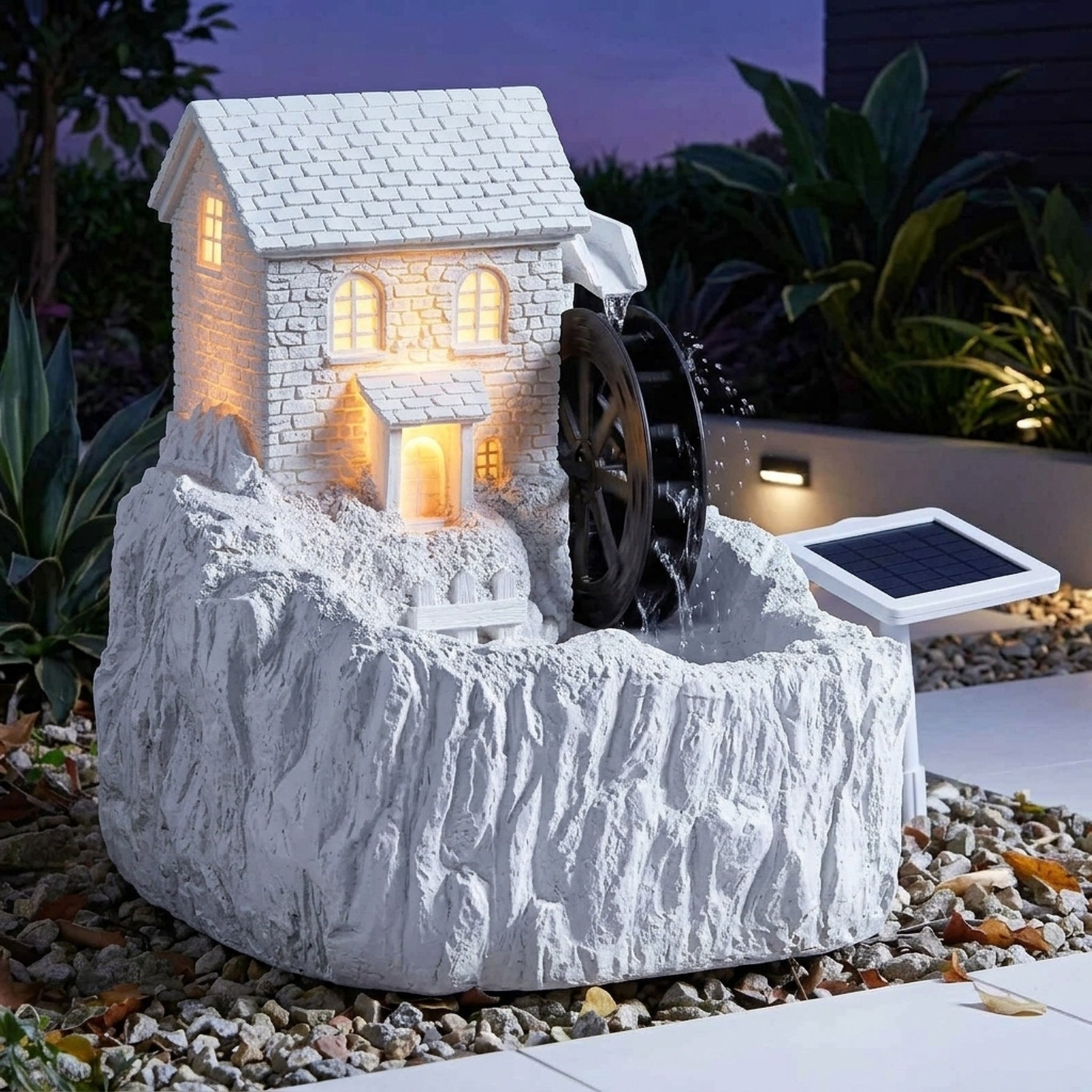 Traditional Solar Water Mill Fountain