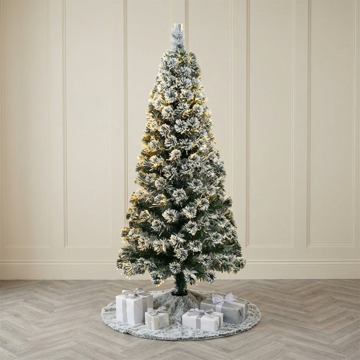 6ft Heritage Fir Snow-Flocked Fibre Optic Christmas Tree