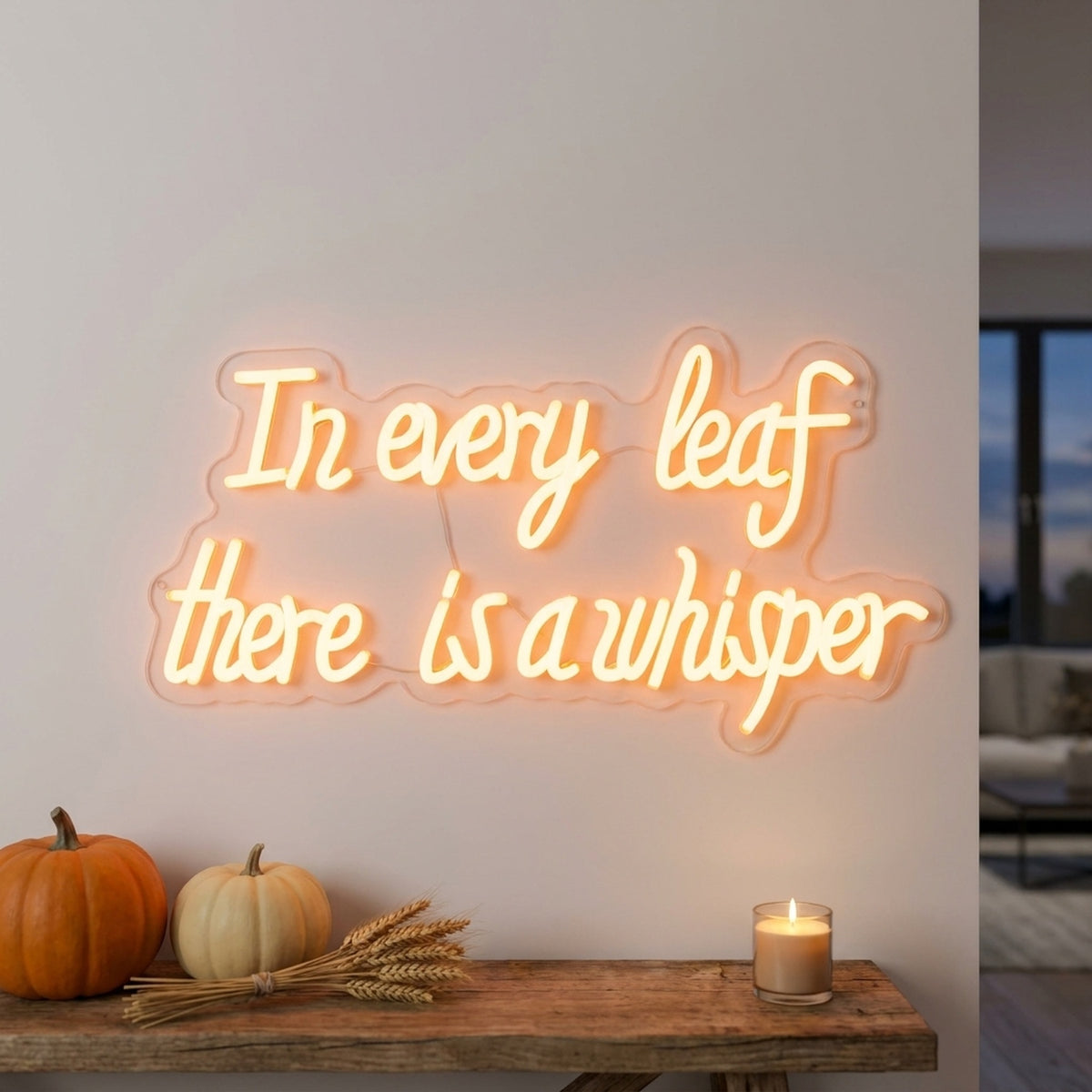 In every leaf there is a whisper' LED Neon Sign Statement Light