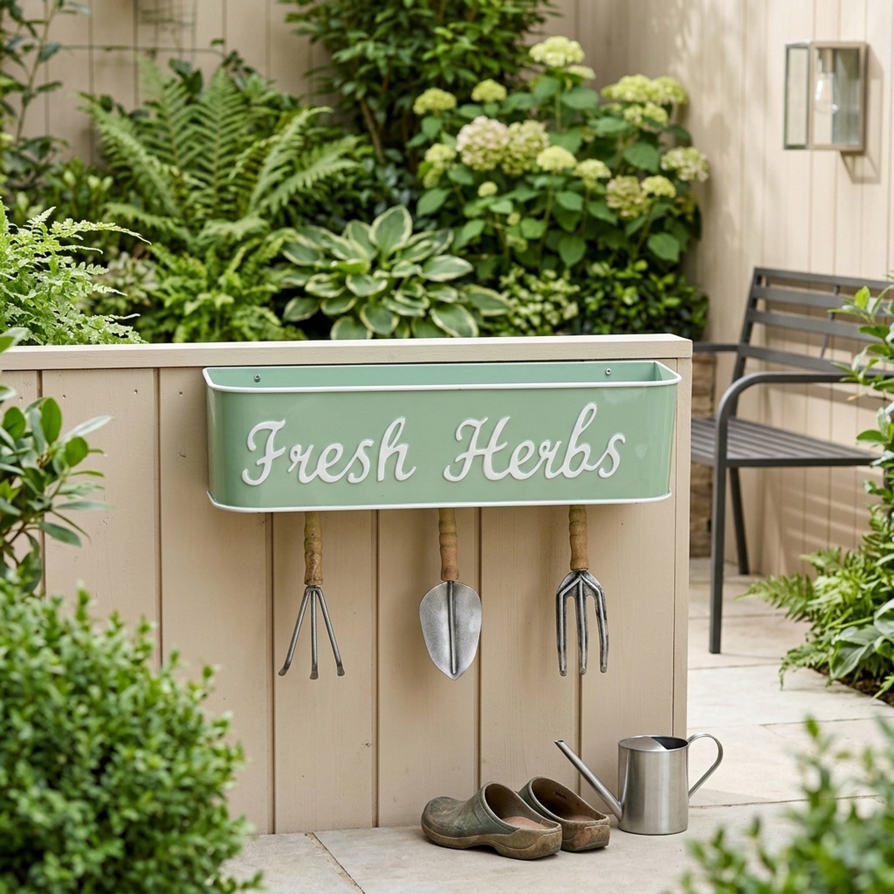 Green Fresh Herbs Garden Sign