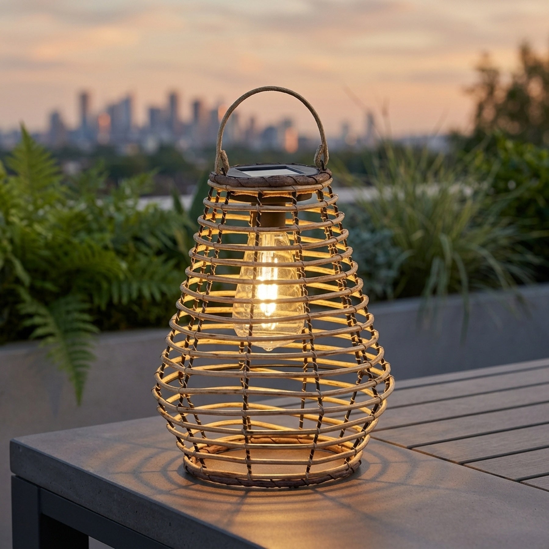 Lunaria Maris Solar Rattan Style Lantern
