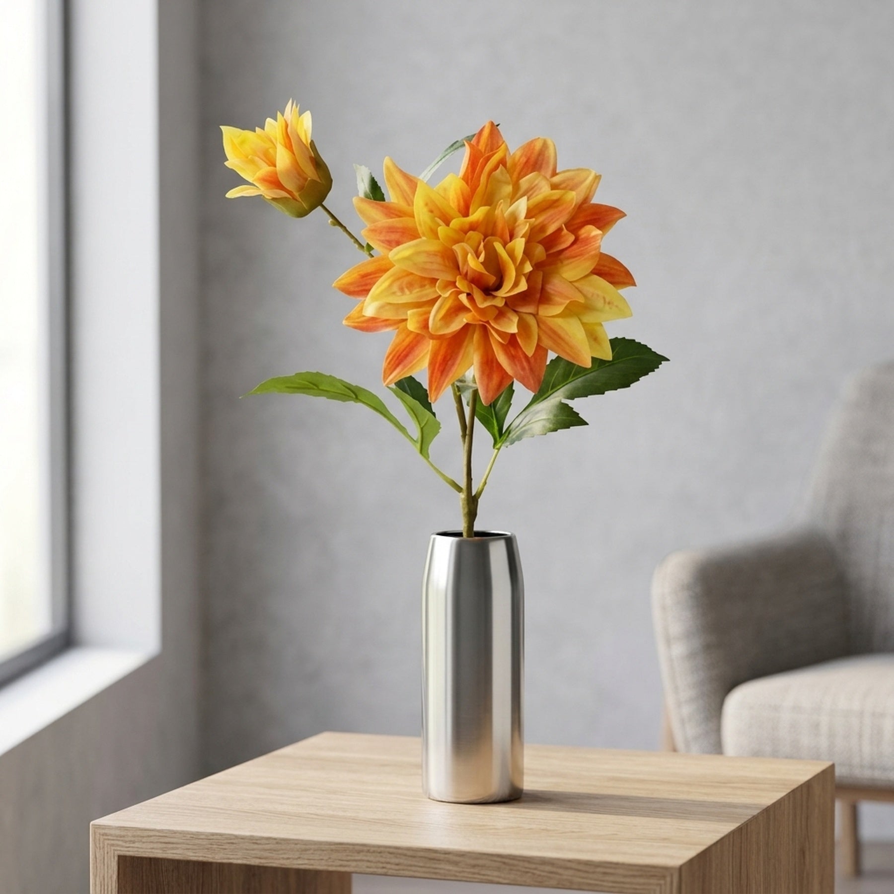 Lifelike Artificial Dahlia Flower Stem