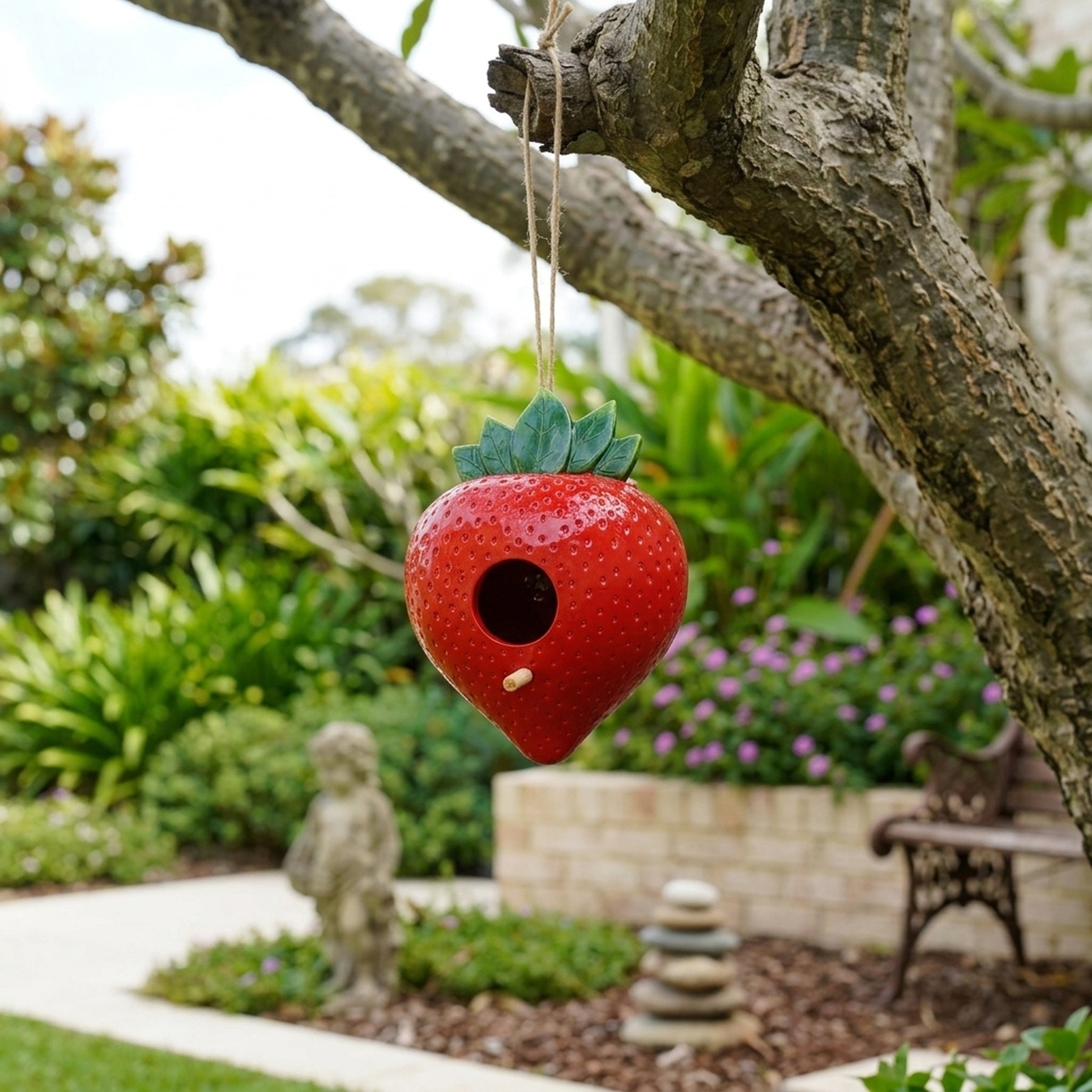 Lunaria Strawberry Fruit Bird House